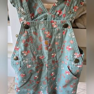 Carhartt Green Floral Overalls